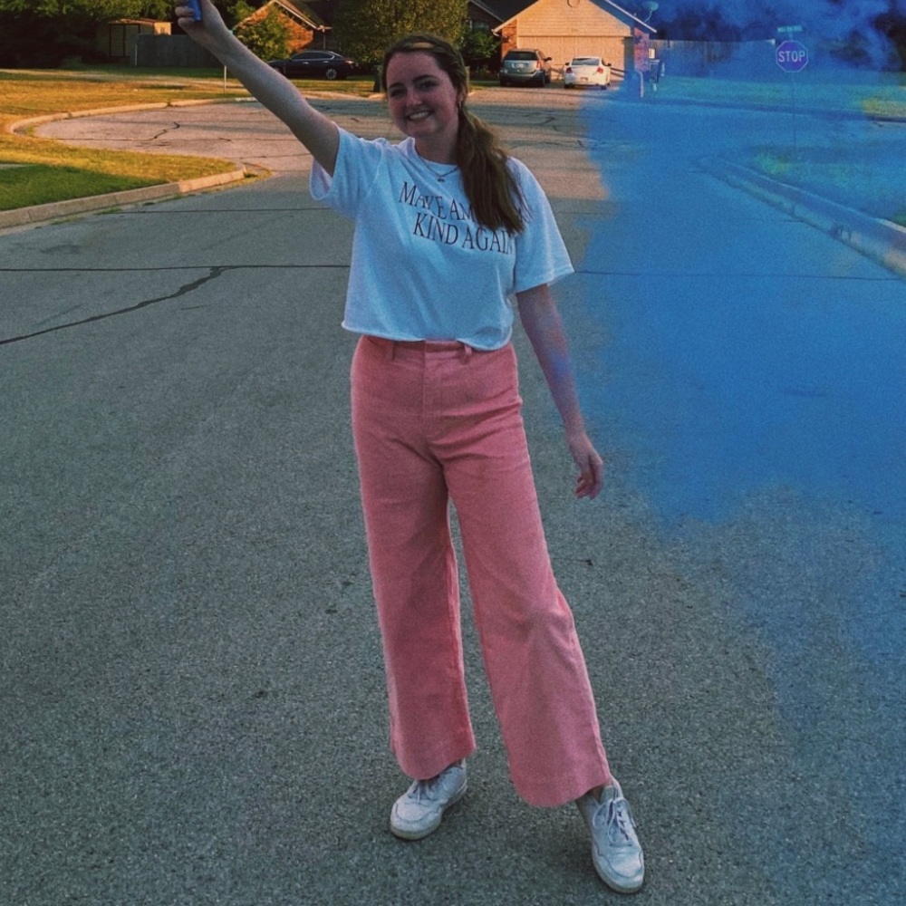 Gap pink wide leg pants